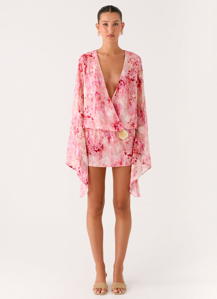 damson madder junia long-sleeve mini dress Damson Madder Junia Long-Sleeve Mini Dress