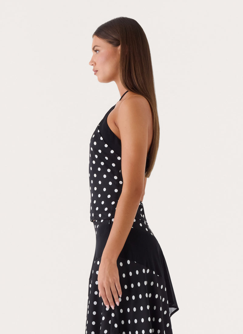 Klose Top - Black Polka Dot