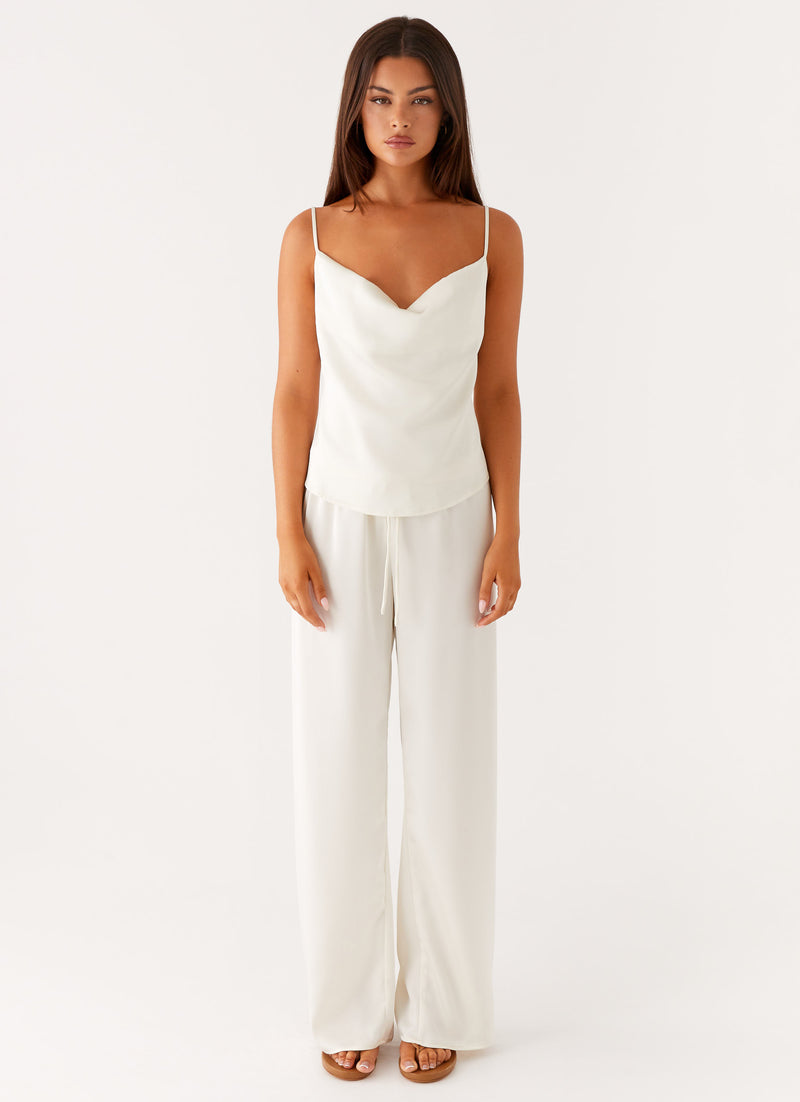 Kaia Cowl Neck Top - Butter