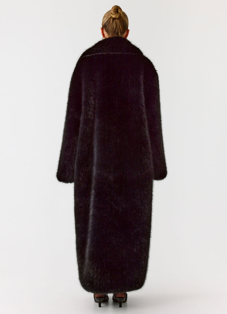 Kamil Faux Fur Maxi Coat - Black