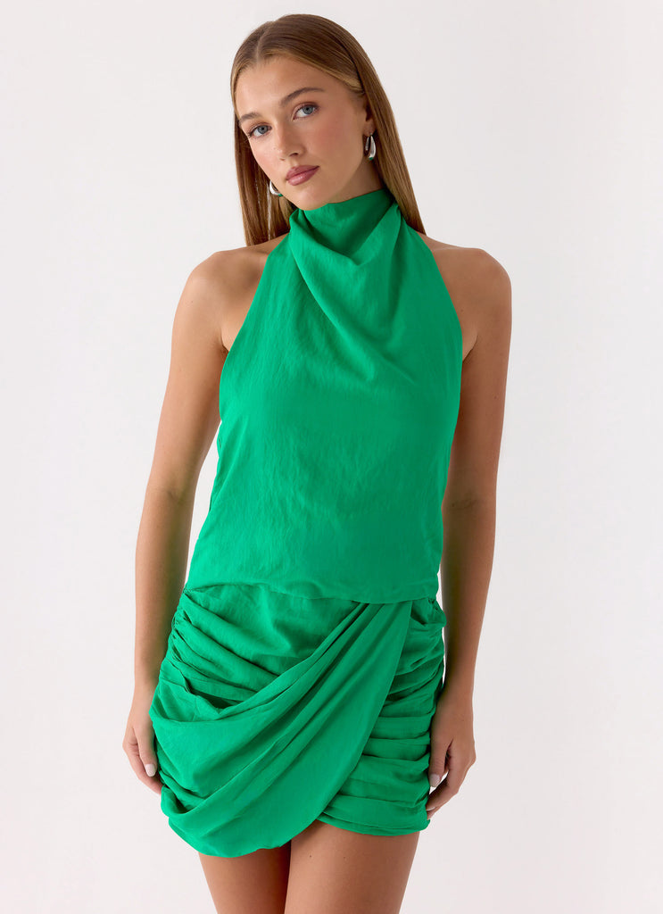 Karilo Mini Dress - Emerald Green – Peppermayo