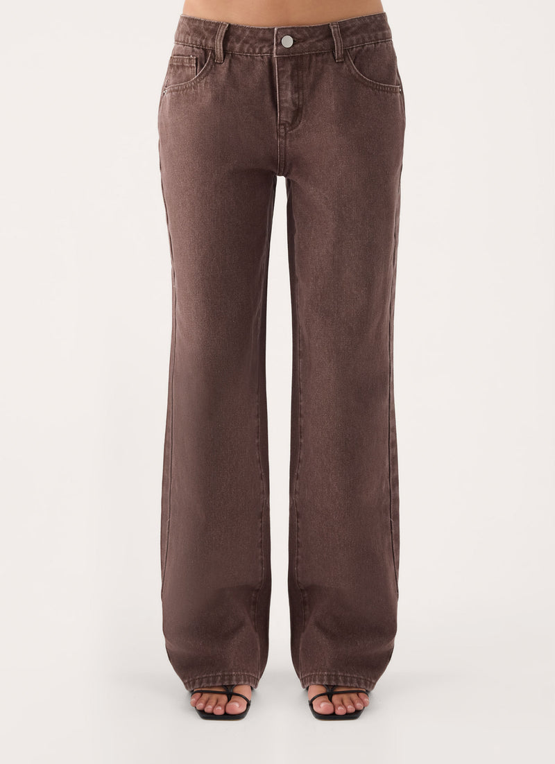 Karinta Straight Leg Denim Jeans - Chocolate