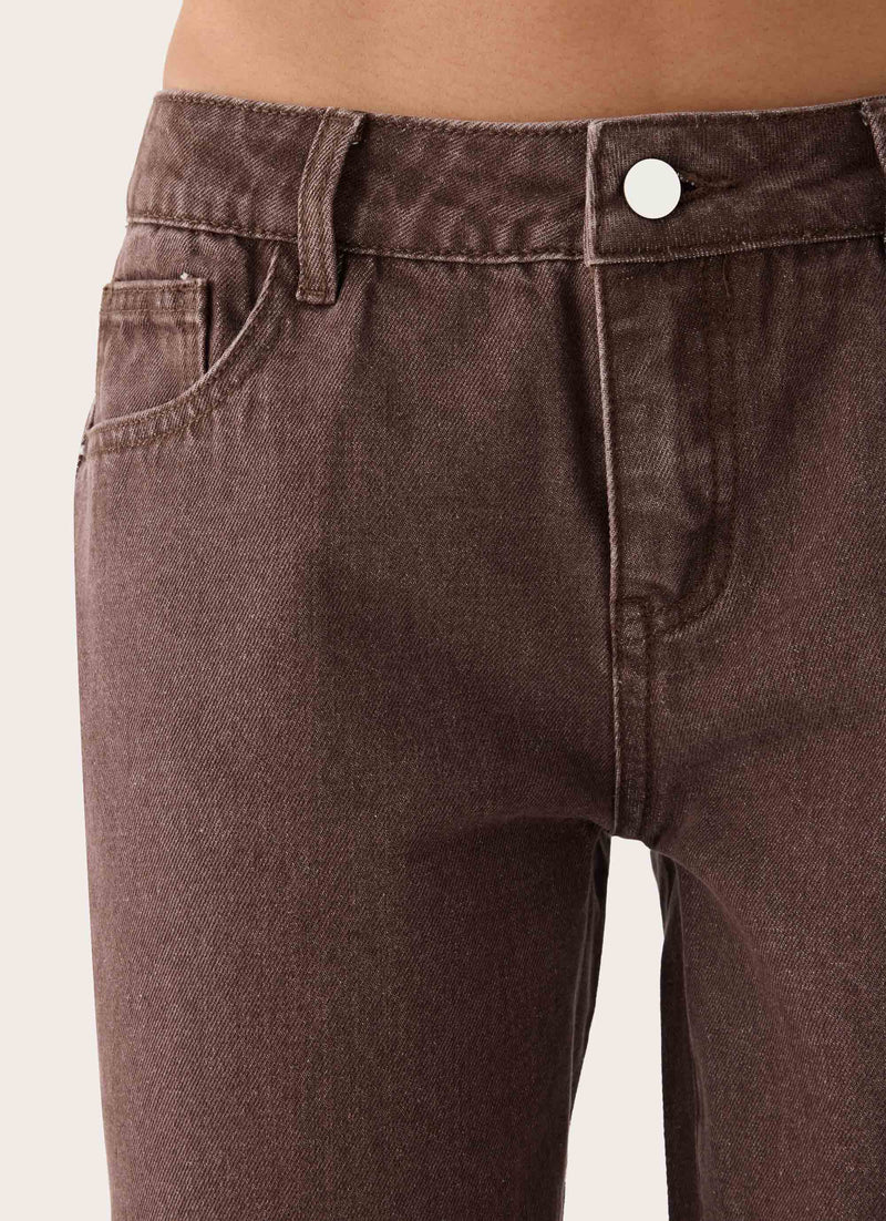 Karinta Straight Leg Denim Jeans - Chocolate