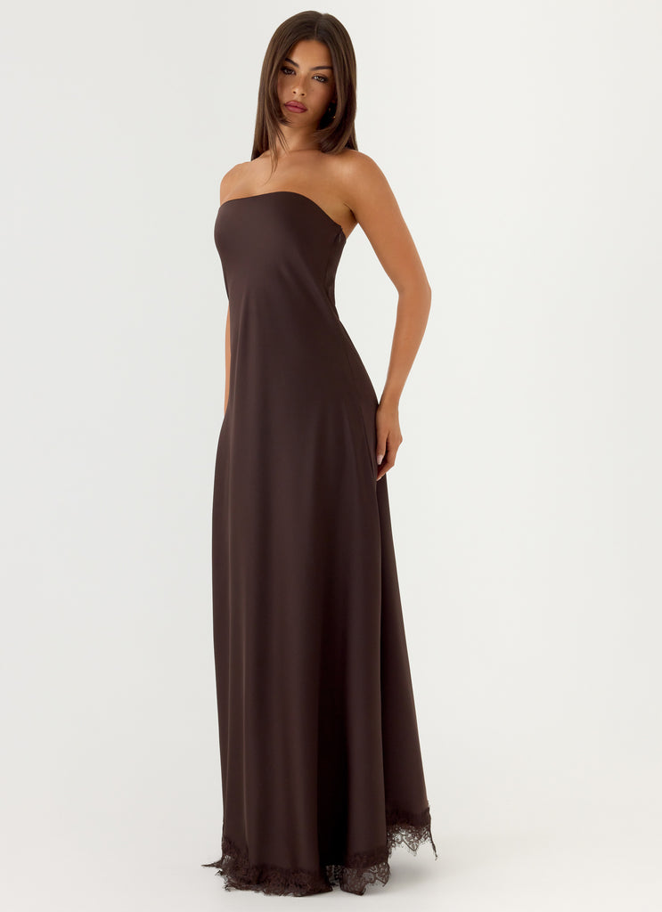 Kayleigh Strapless Maxi Dress - Chocolate Torte