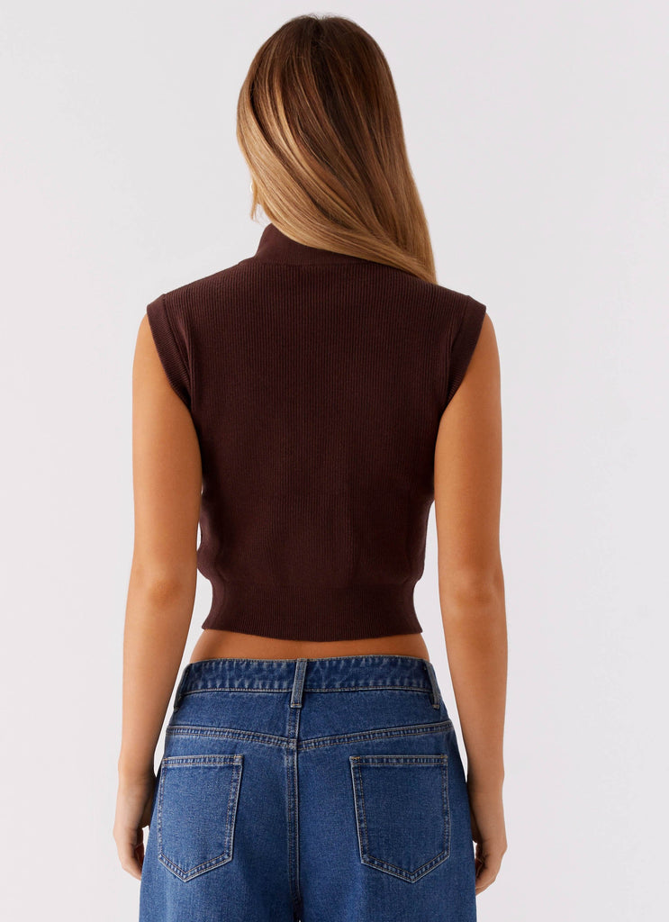 Keegan Knit Vest - Chocolate