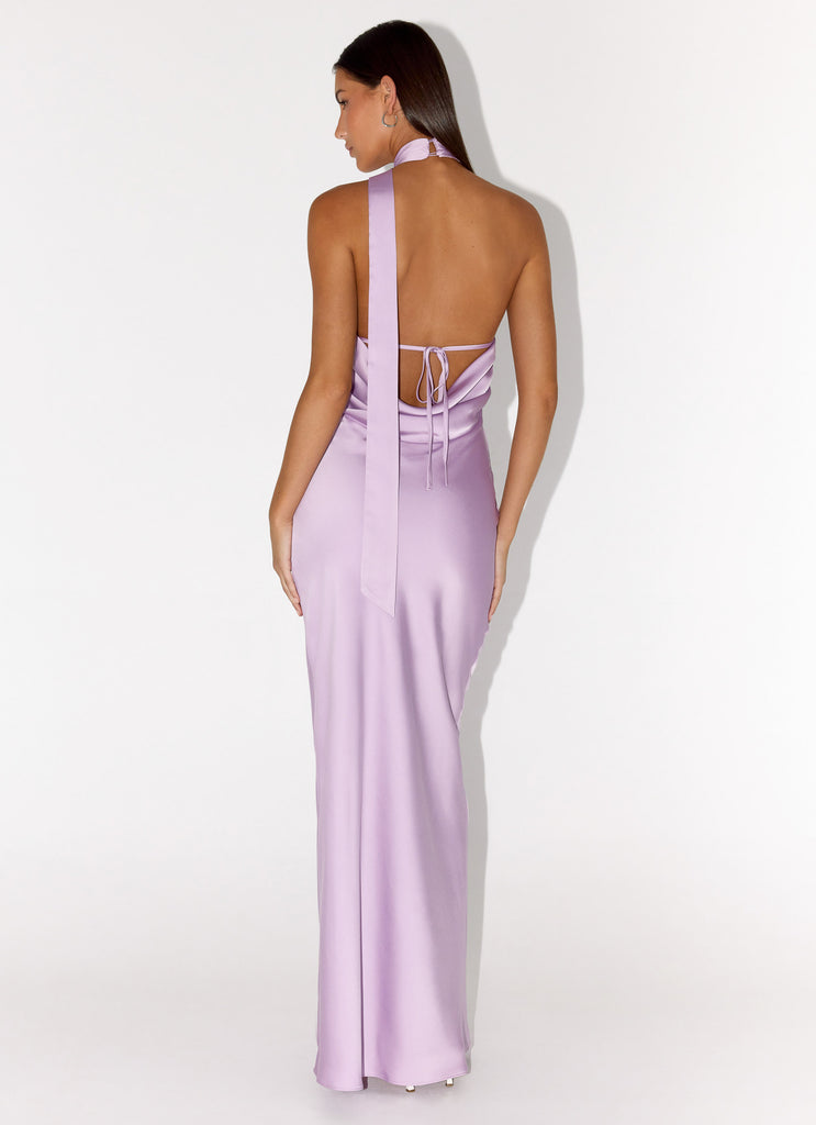 purple dress with neck scarf MAISONEL PURPLE SCARF NECK DRESS ME3228 226