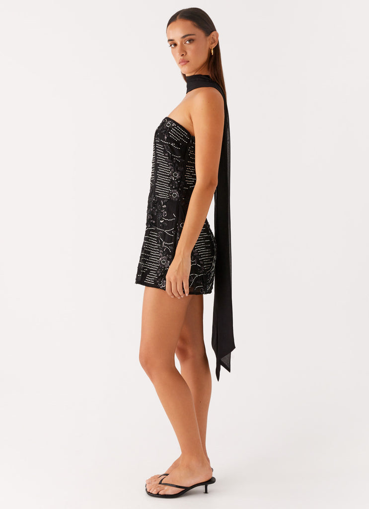 black passion scarf mini wrap dress NEW Farm Rio Black Passion Scarf Mini Wrap Dress size S #D7816