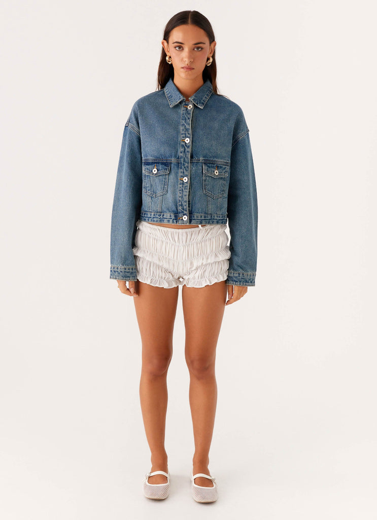 Kristy Oversized Denim Jacket - Blue