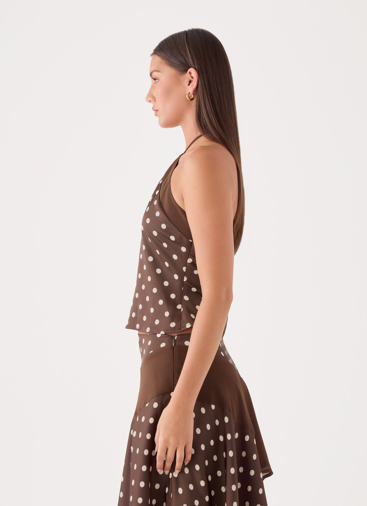 Klose Top - Brown Polka Dot