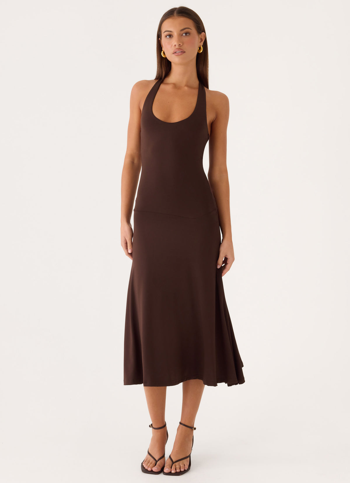 Klyne Midi Dress - Chocolate