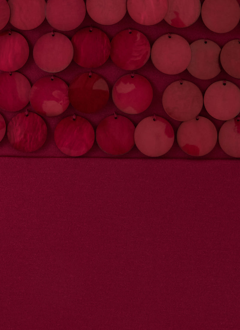 Kolisa Beaded Halter Maxi Dress - Burgundy