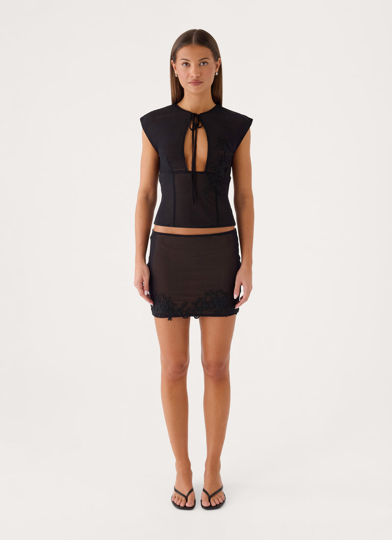 Lace Daydreams Mini Skirt - Black