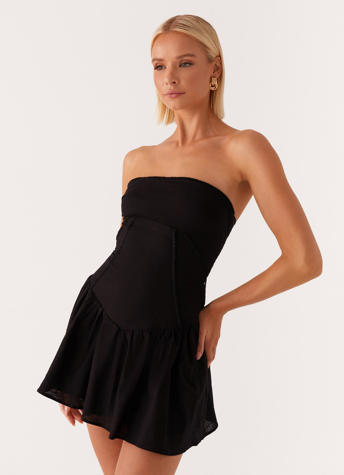 larnie linen mini dress - Deep Red & Other Stories | Linen
