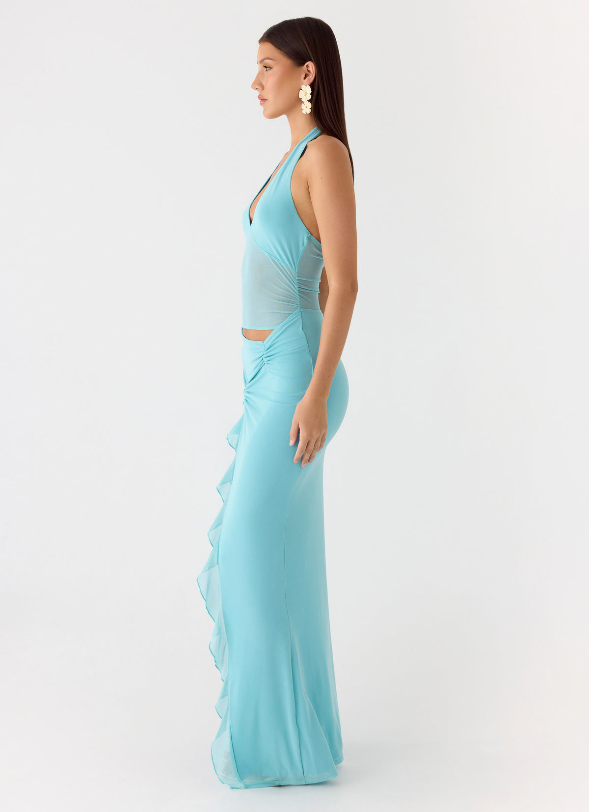 Last Sequence Maxi Dress - Aqua Blue