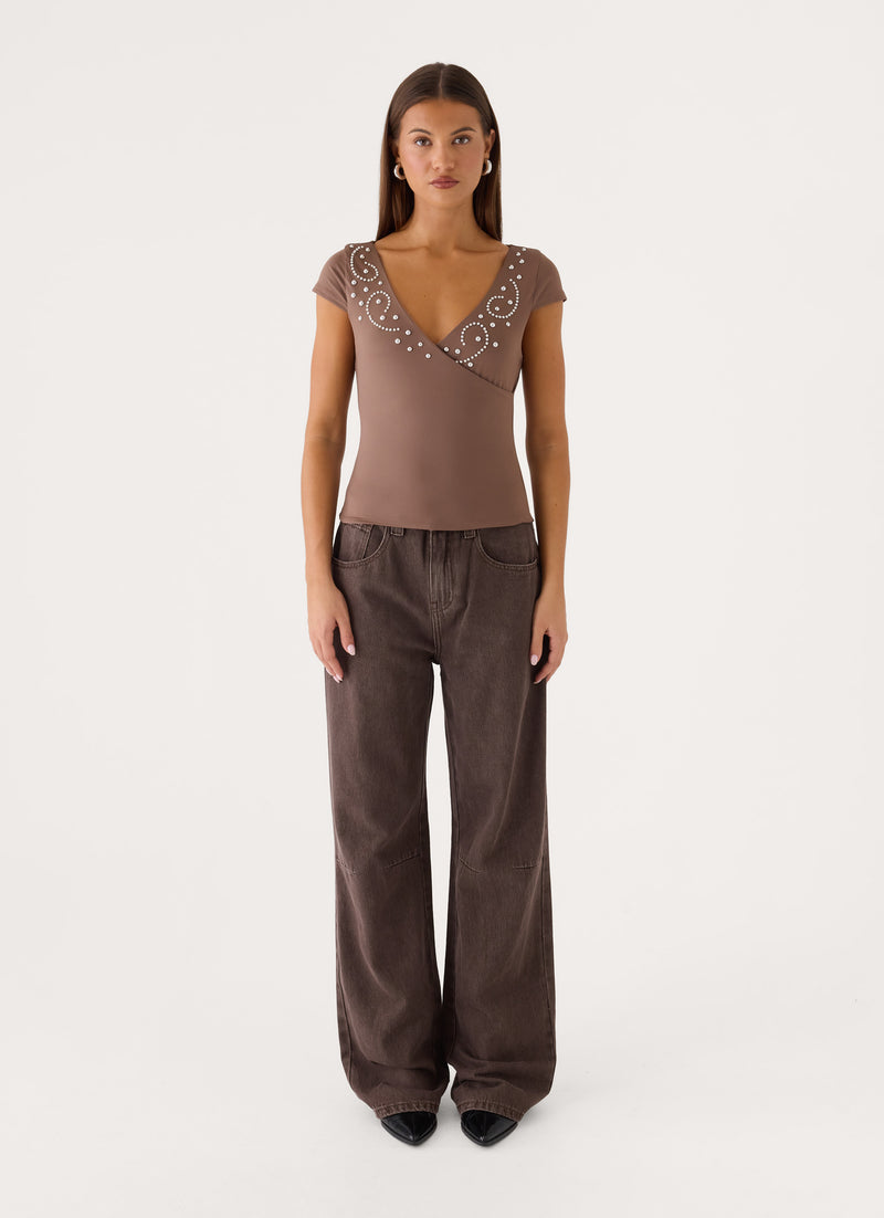 Ledger Jersey Top - Deep Taupe