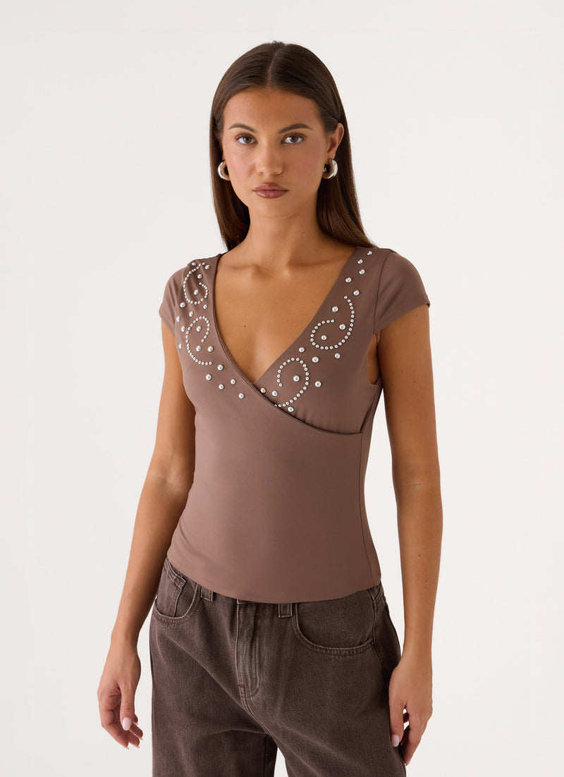 Ledger Jersey Top - Deep Taupe
