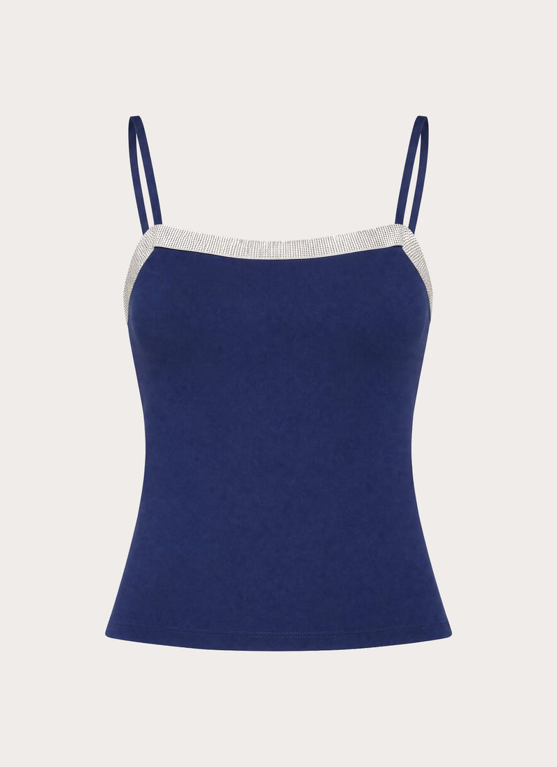 Leeah Mesh Top - Rich Blue
