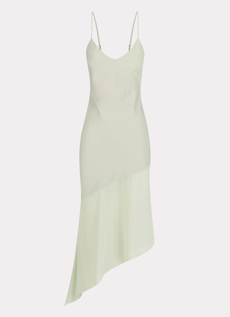 Womens Leia Midi Dress in the colour Sage in front of a light grey background