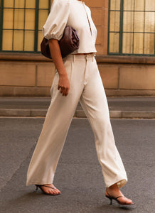 Leila Suiting Pants - Ivory