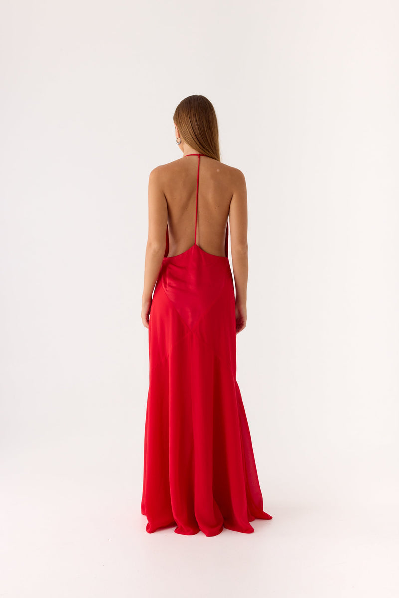 Leilah Maxi Dress - Cherry