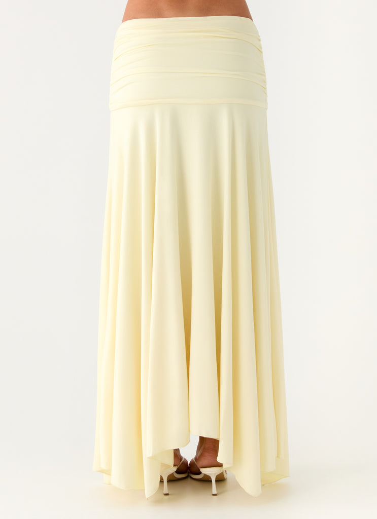 Liana Ruched Maxi Skirt - Yellow