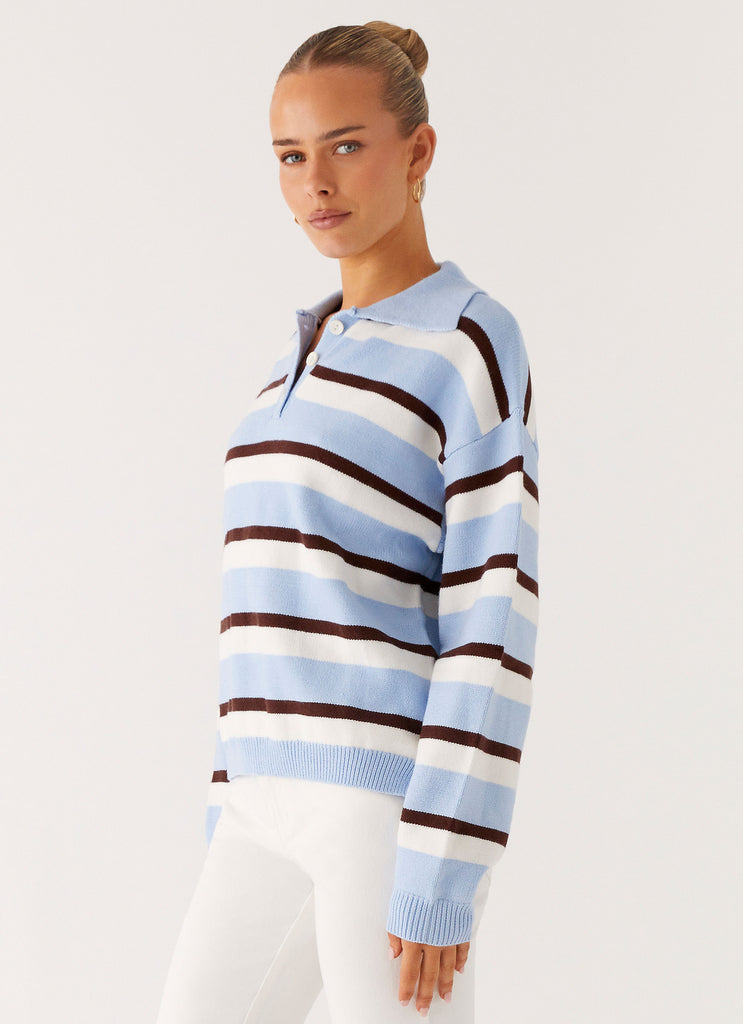 Liana Striped Polo - Blue Stripe – Peppermayo