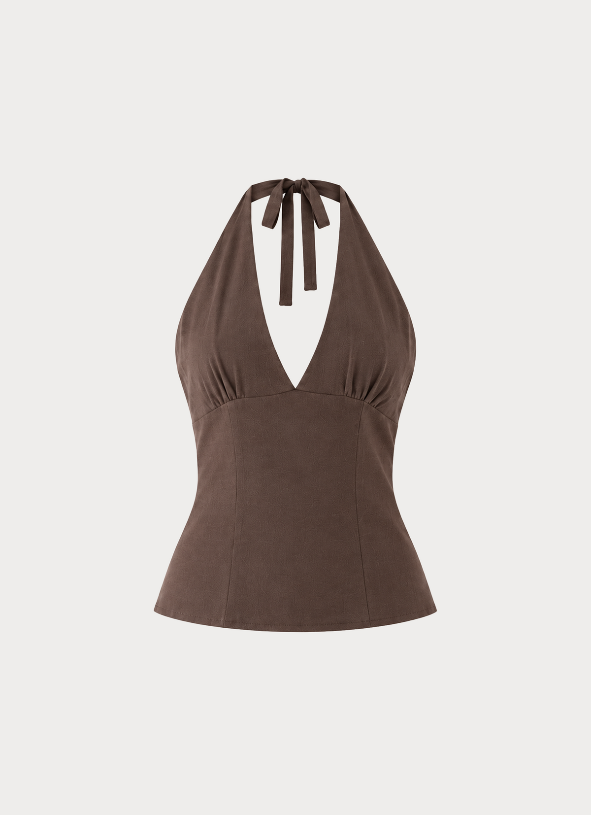Lielle Linen Halter Top - Chocolate