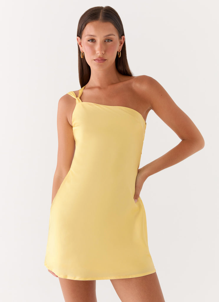 peppermayo yellow mini dress Heavy Hearted Mini Dress