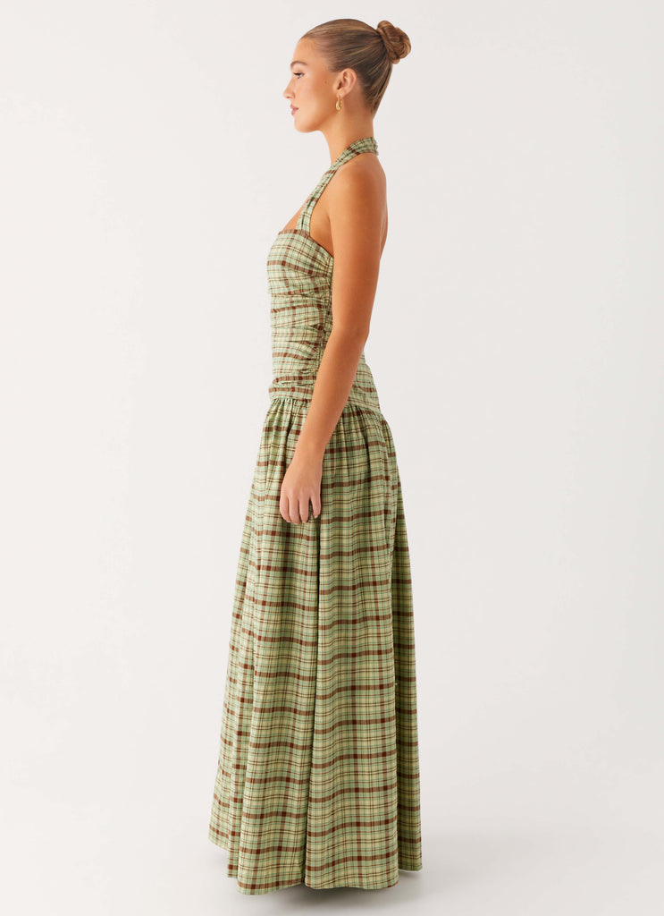 Lilith Maxi Dress - Forest Plaid