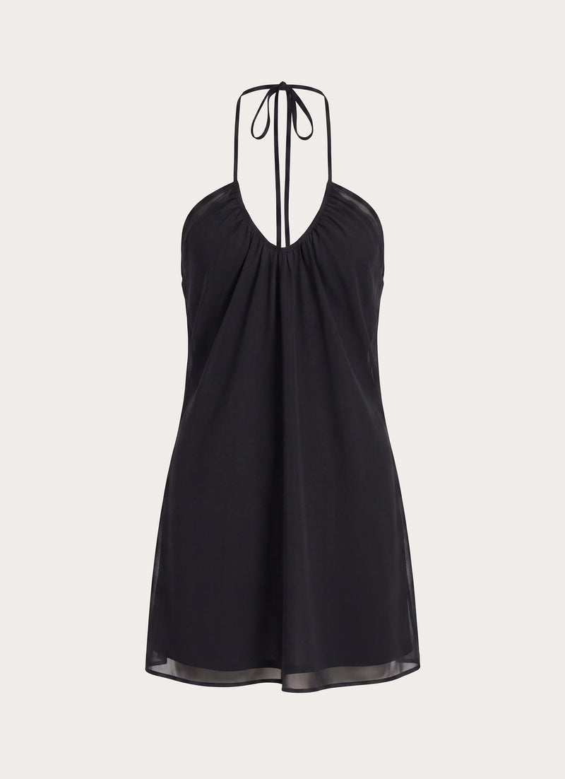 Lilliette Chiffon Mini Dress - Black