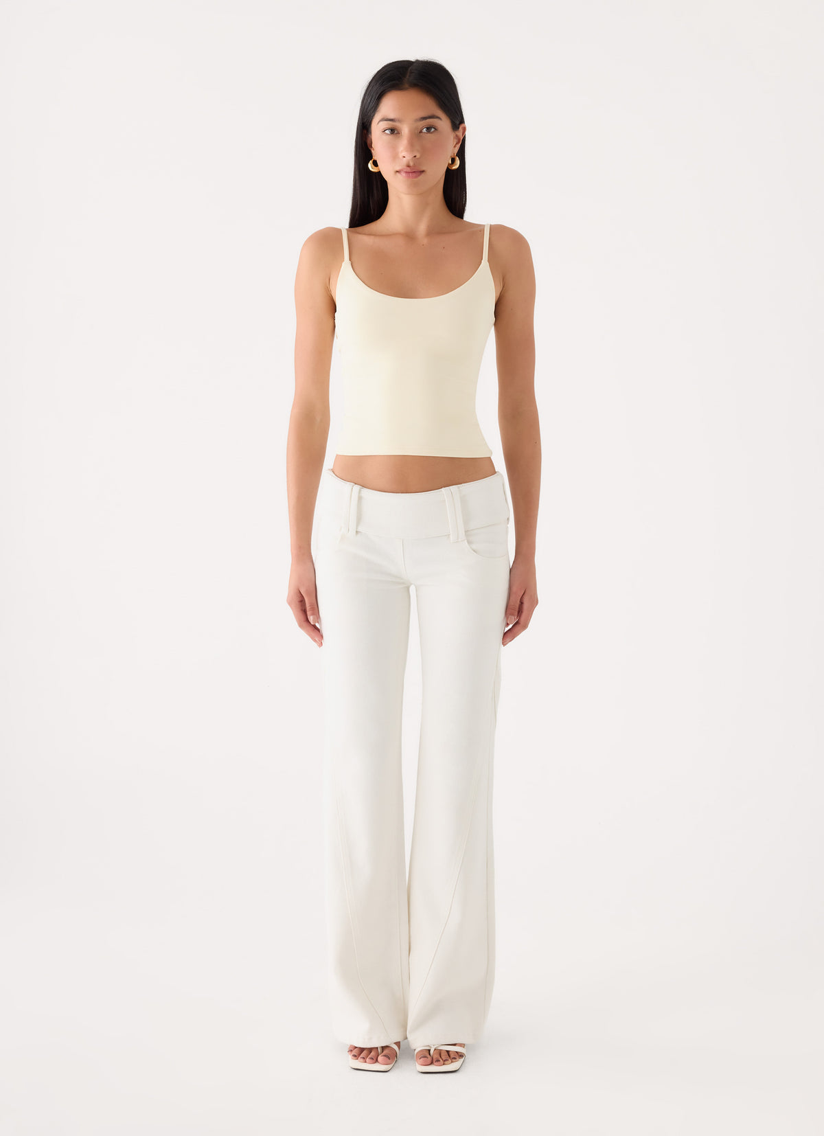 Lina Low Rise Jeans - White