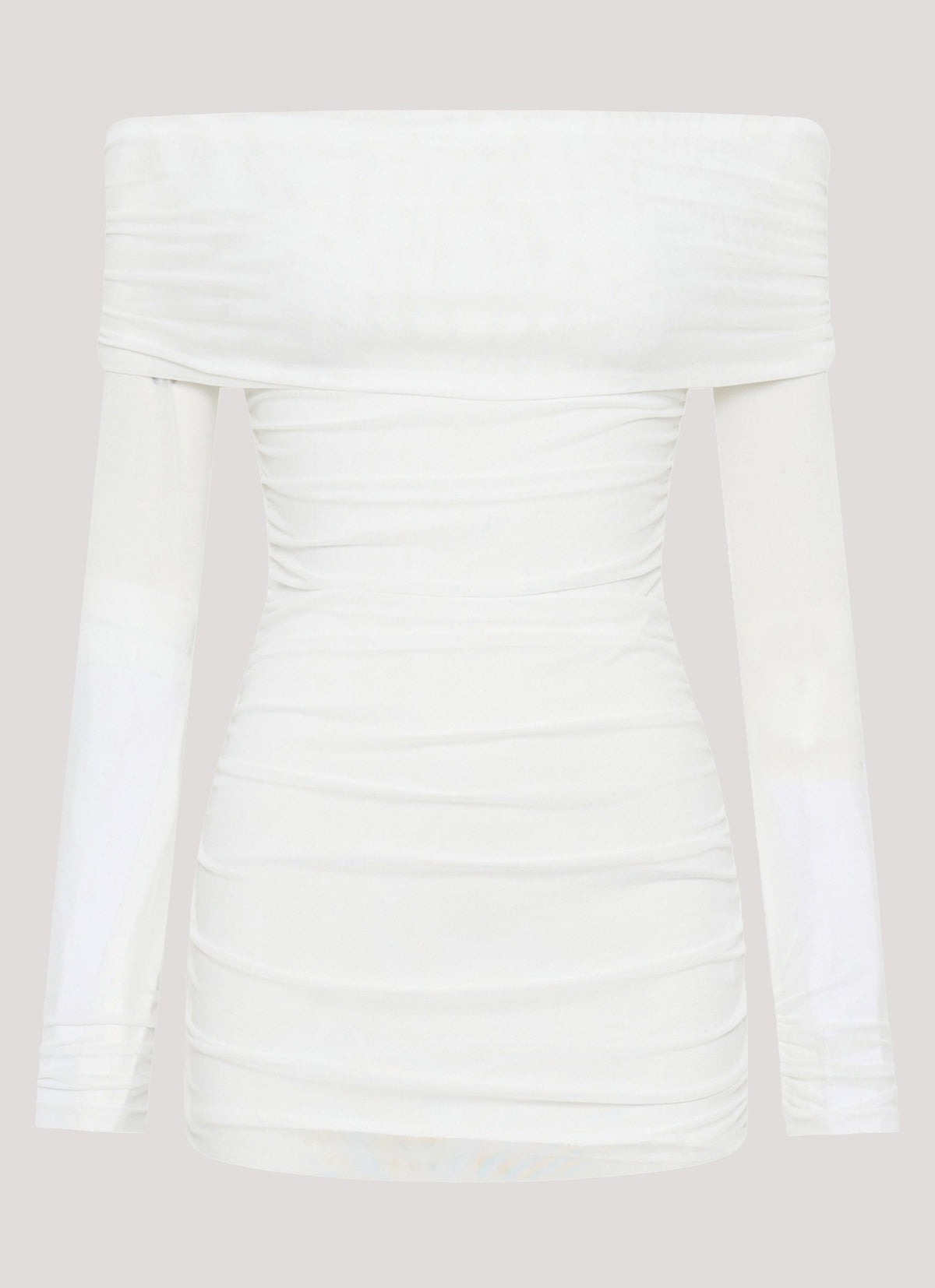 Womens Liquid Spirit Mini Dress in the colour White in front of a light grey background