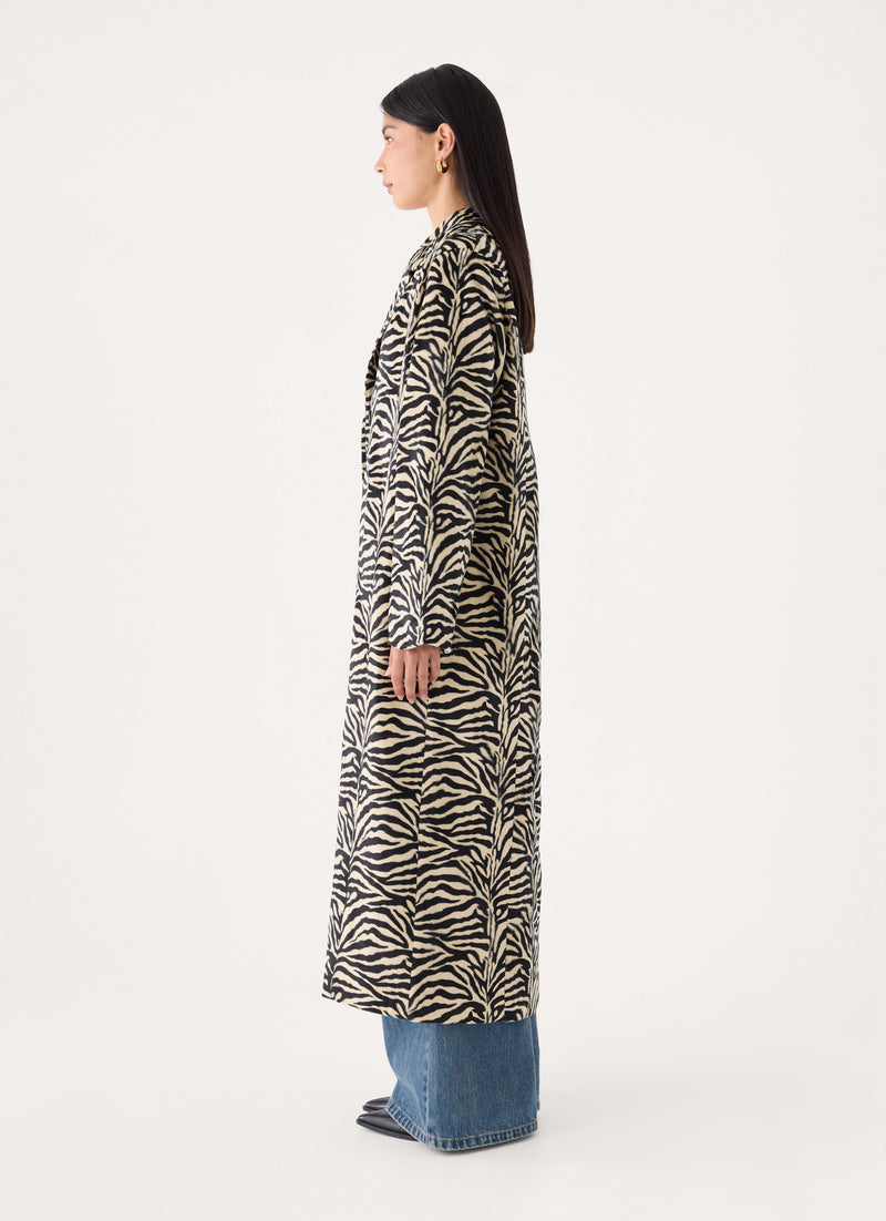 Lirena Fitted Zebra Coat - Zebra