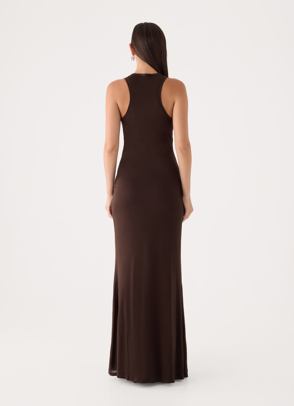 Lisandy Ruched Maxi Dress - Chocolate