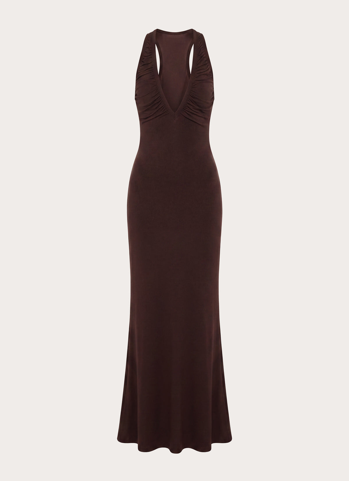 Lisandy Ruched Maxi Dress - Chocolate