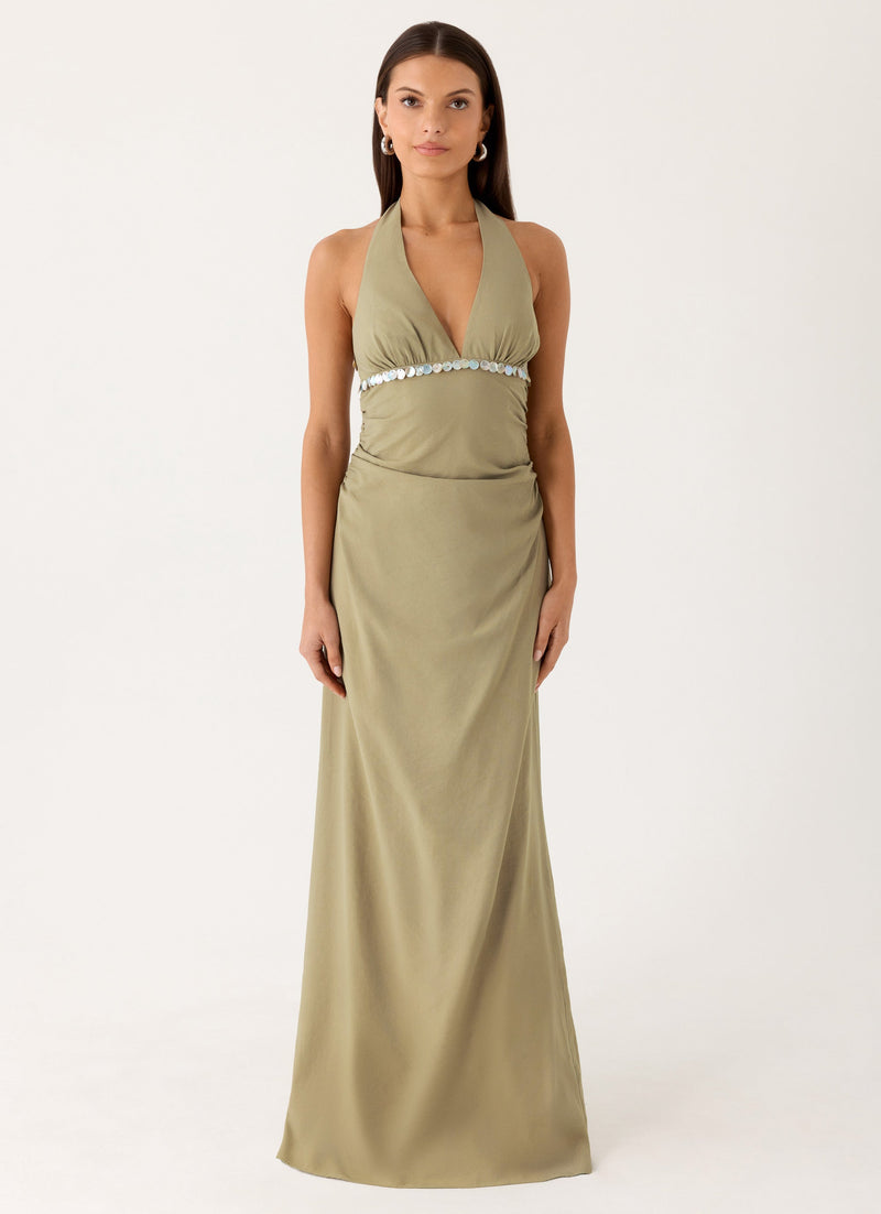 Lorela Maxi Dress - Pale Olive