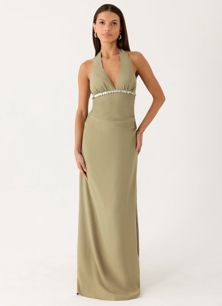 Lorela Maxi Dress - Pale Olive Peppermayo Lorela Maxi Dress - Pale Olive Peppermayo