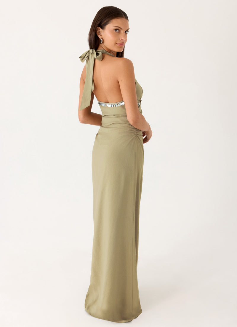 Lorela Maxi Dress - Pale Olive