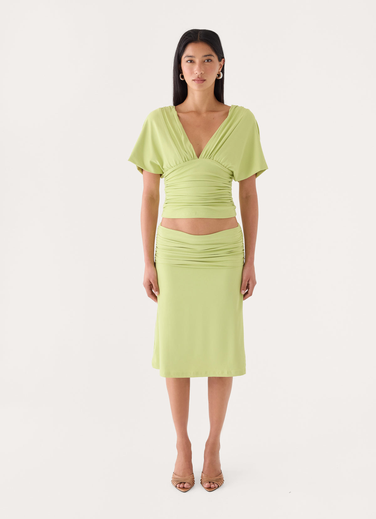 Lorelei Midi Skirt - Soft Lime