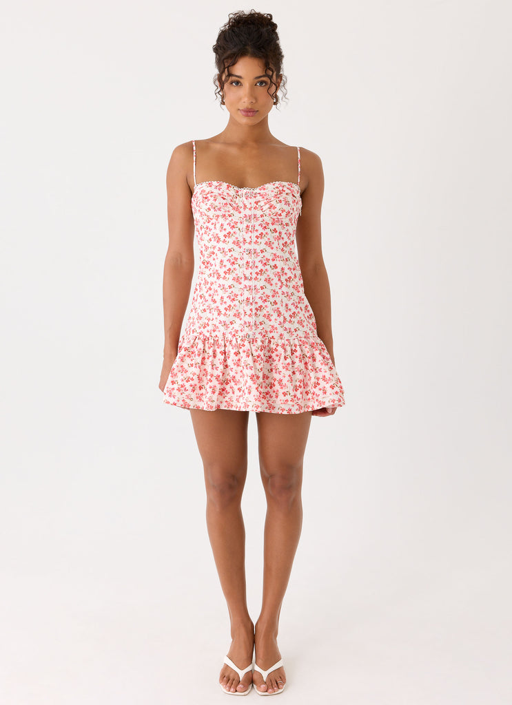 Loulette Mini Dress - Porcelain Rose