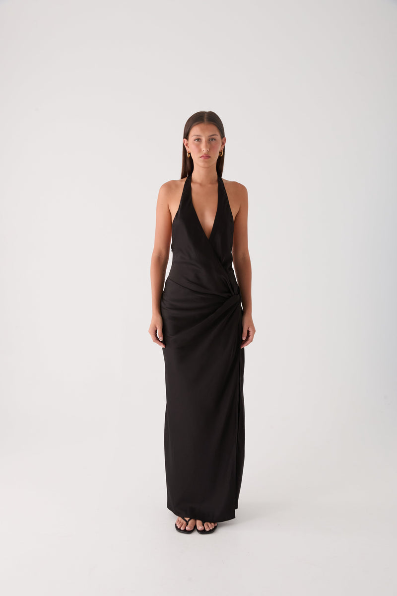 Lumae Halter Maxi Dress - Black