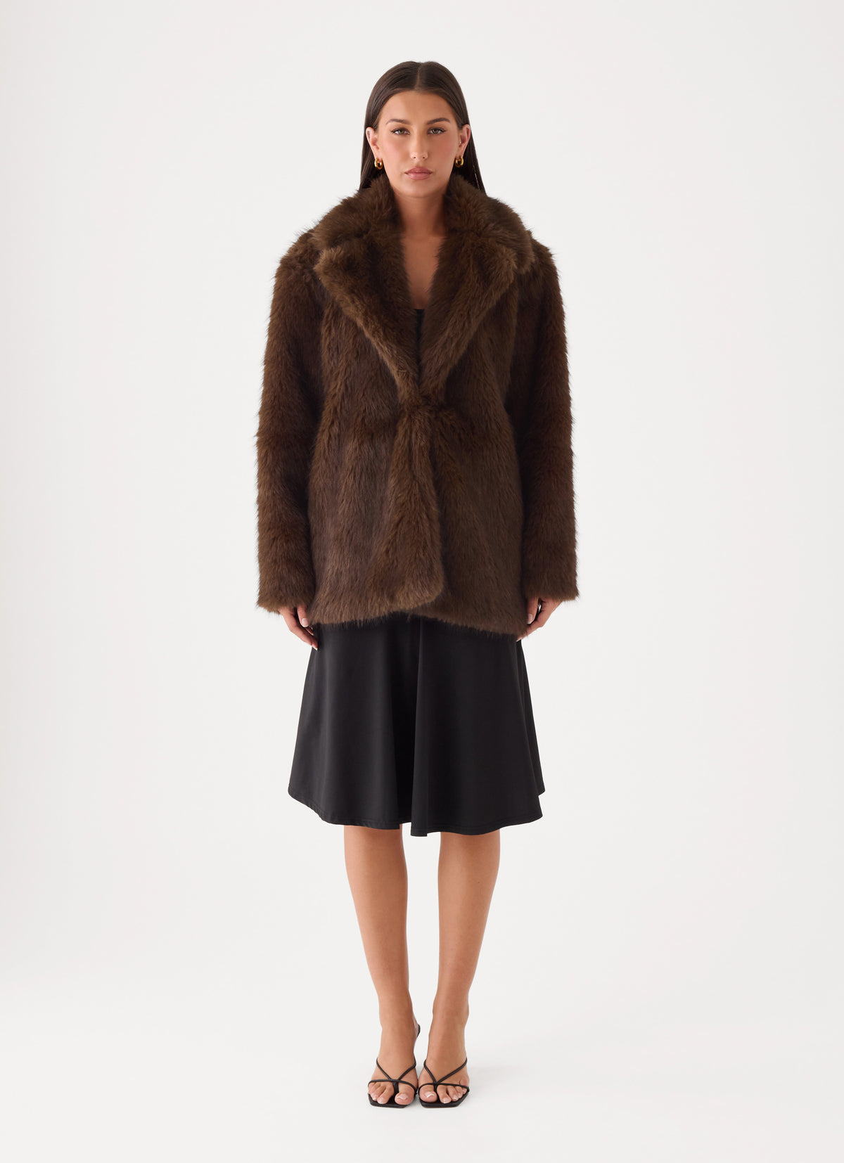 Lunaria Faux Fur Jacket - Brown