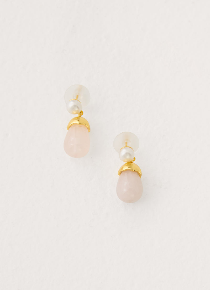 Lush Bliss Earrings - Gold Pearl