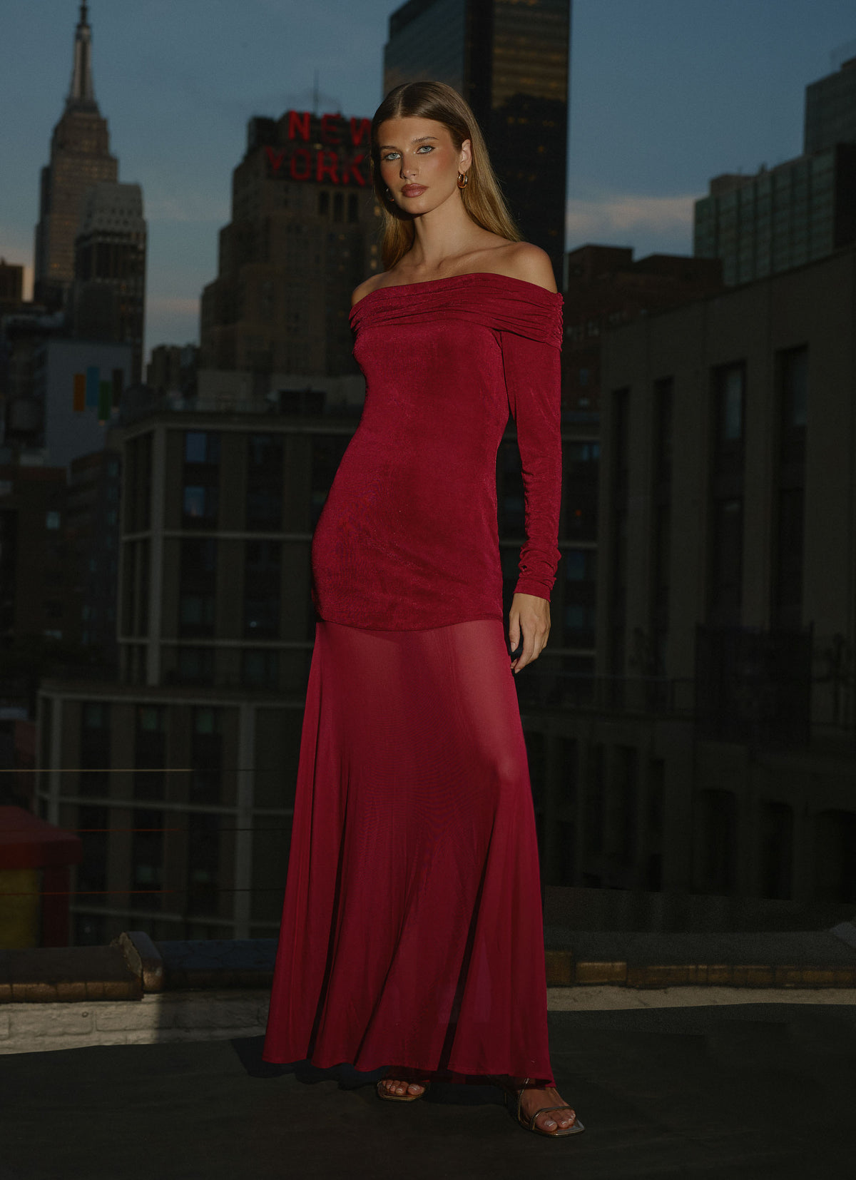 Lush Static Maxi Dress - Sangria