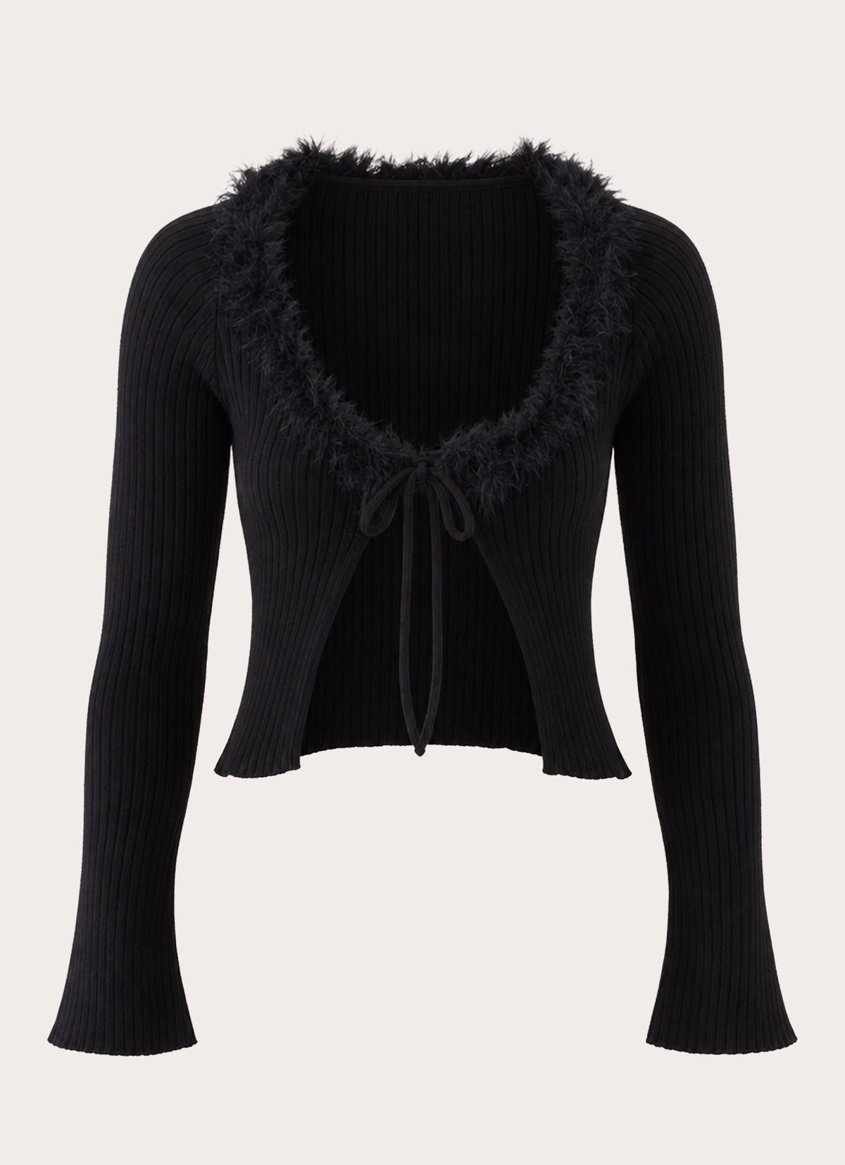 Luxa Faux Feather Top - Black