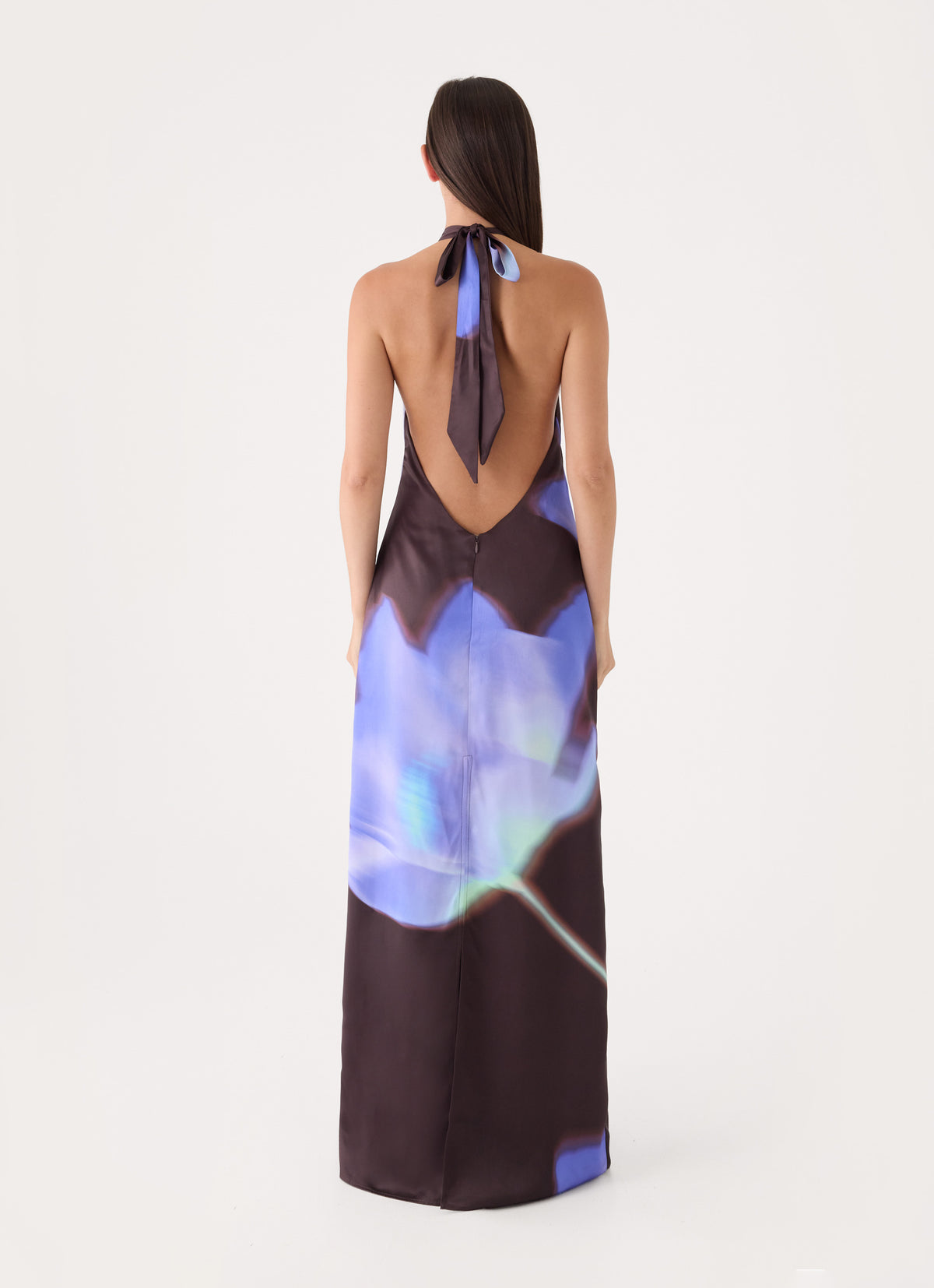Luxia Printed Halter Maxi Dress - Floral Romance