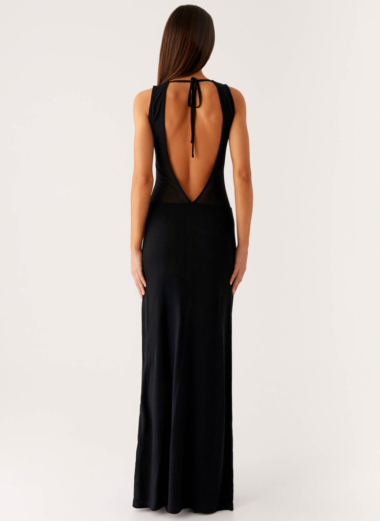 Lyria Mesh Maxi Dress - Black