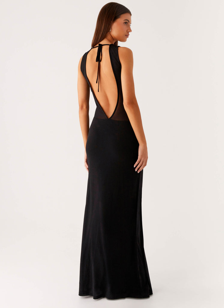 Lyria Mesh Maxi Dress - Black