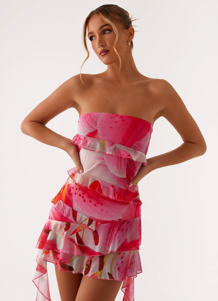 Macey Mini Dress - White Pink Lilly Peppermayo Macey Mini Dress - White Pink Lilly Peppermayo