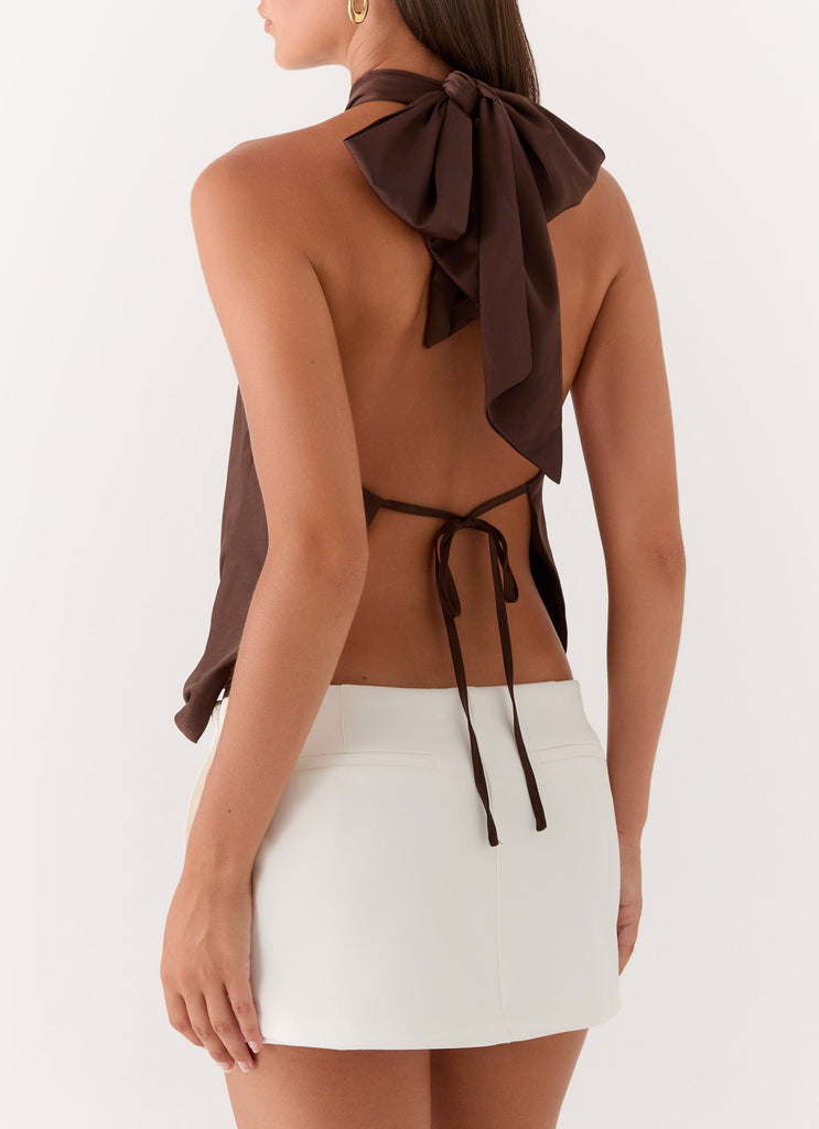 Maddox Scarf Top - Chocolate
